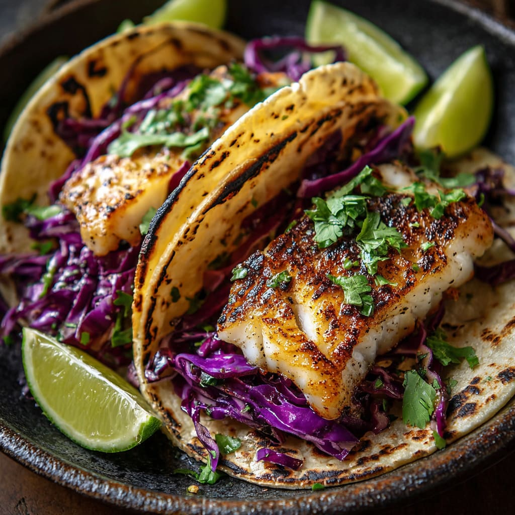Fish Tacos with Cabbage Slaw