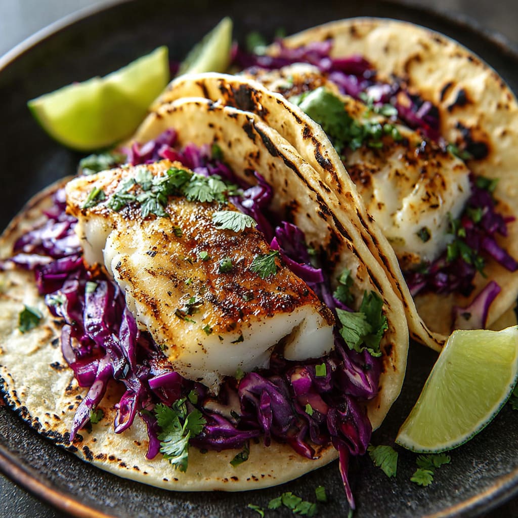 Fish Tacos with Cabbage Slaw