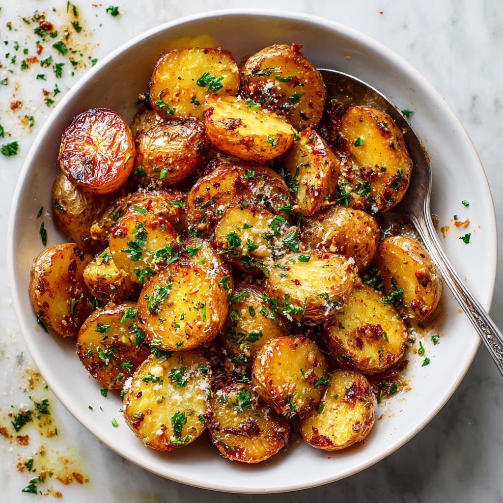Garlic Butter Parmesan Roasted Potatoes