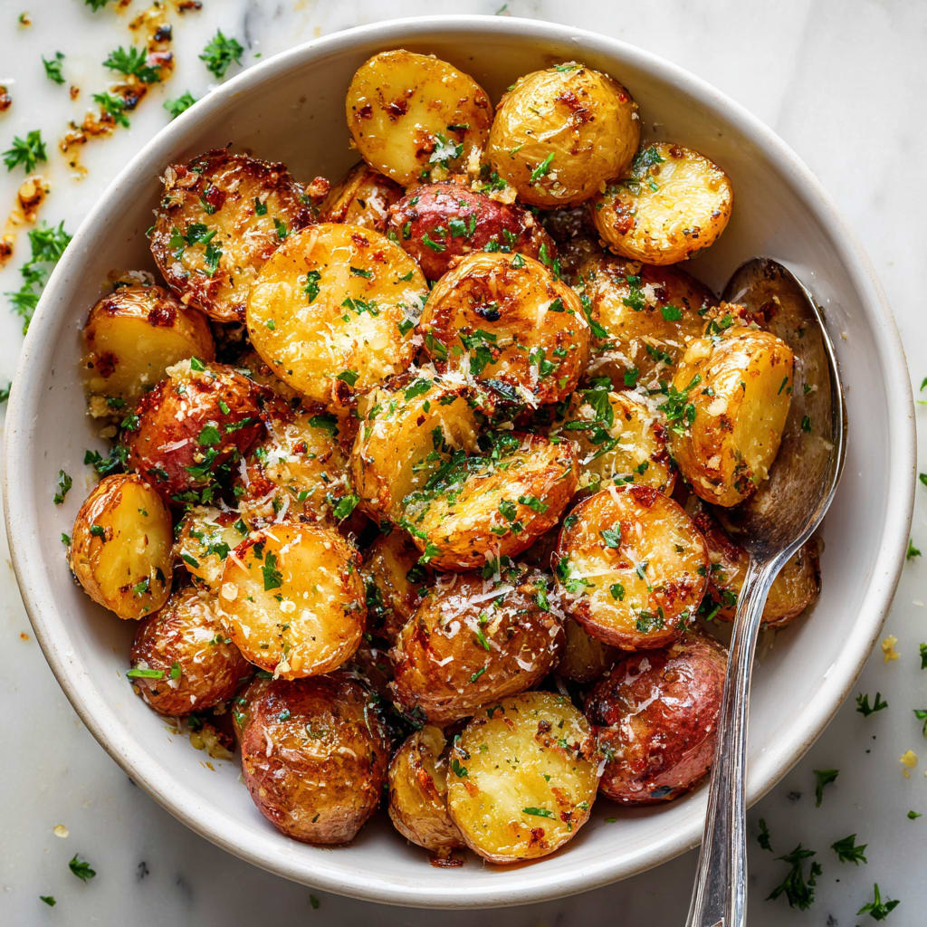 Garlic Butter Parmesan Roasted Potatoes