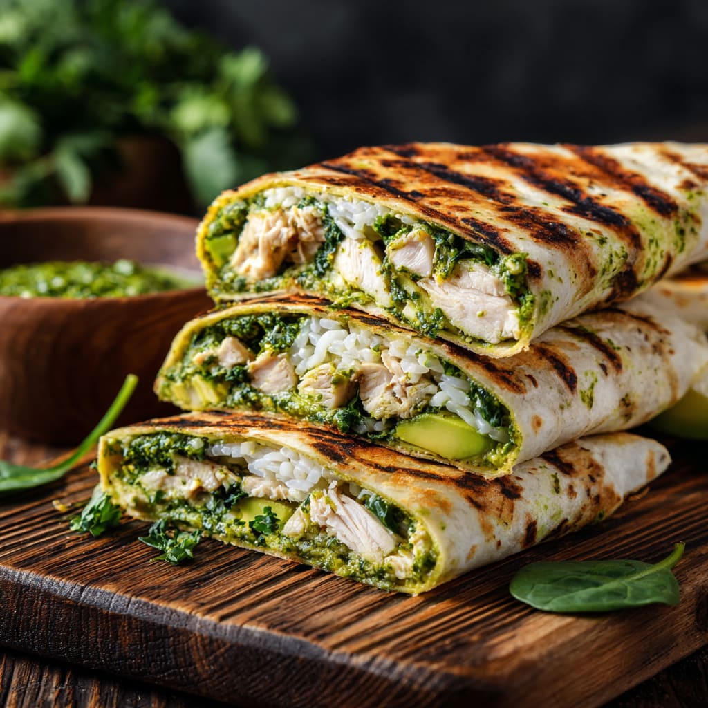 Grilled Pesto Chicken Wraps