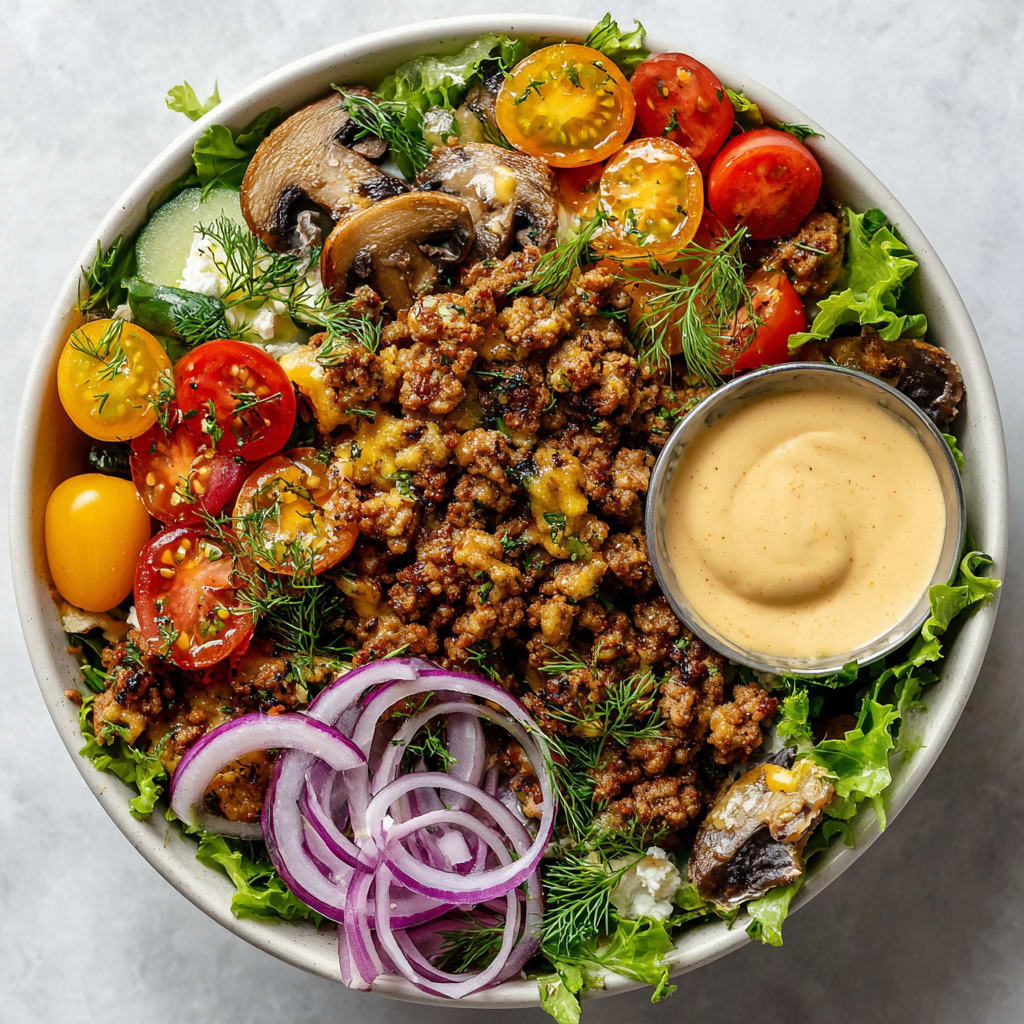 Healthy Burger Bowls with Special Sauce