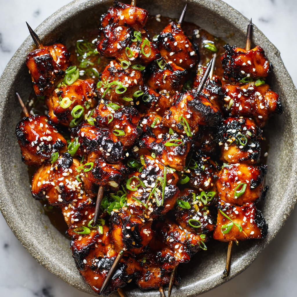 Honey Garlic Asian Chicken Kabobs