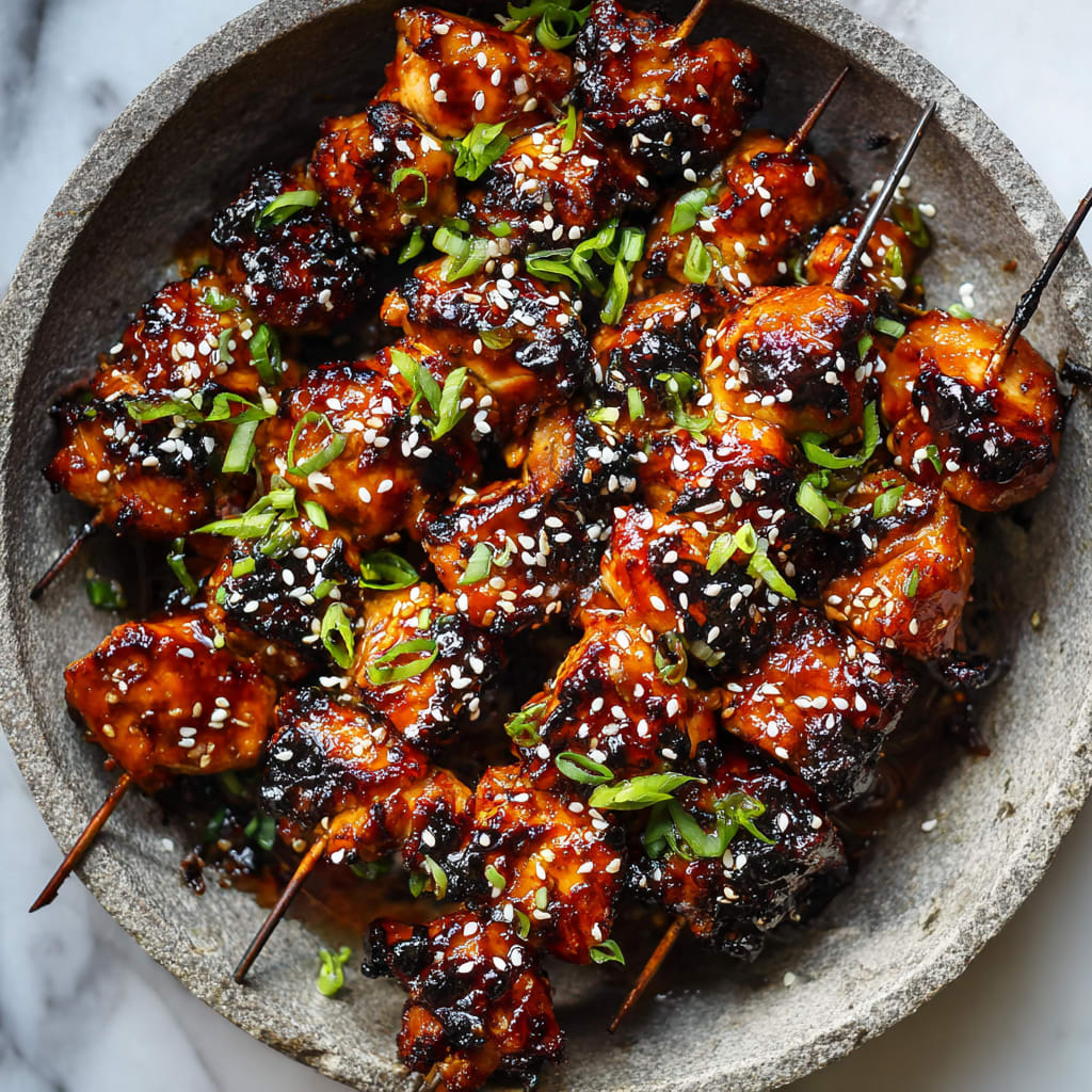 Honey Garlic Asian Chicken Kabobs