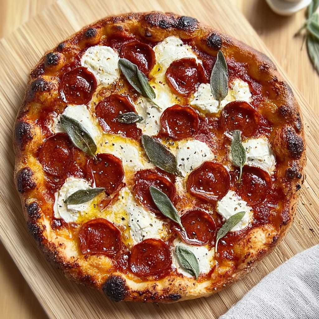 Hot Honey Pepperoni Ricotta Pizza