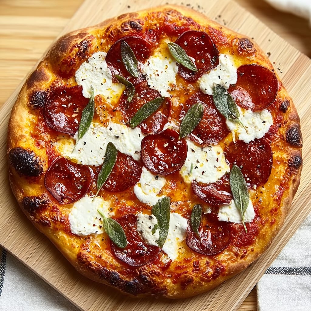 Hot Honey Pepperoni Ricotta Pizza