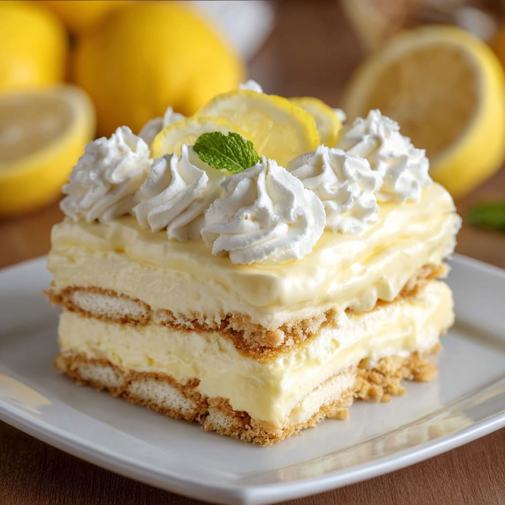 No Bake Lemon Eclair Cake