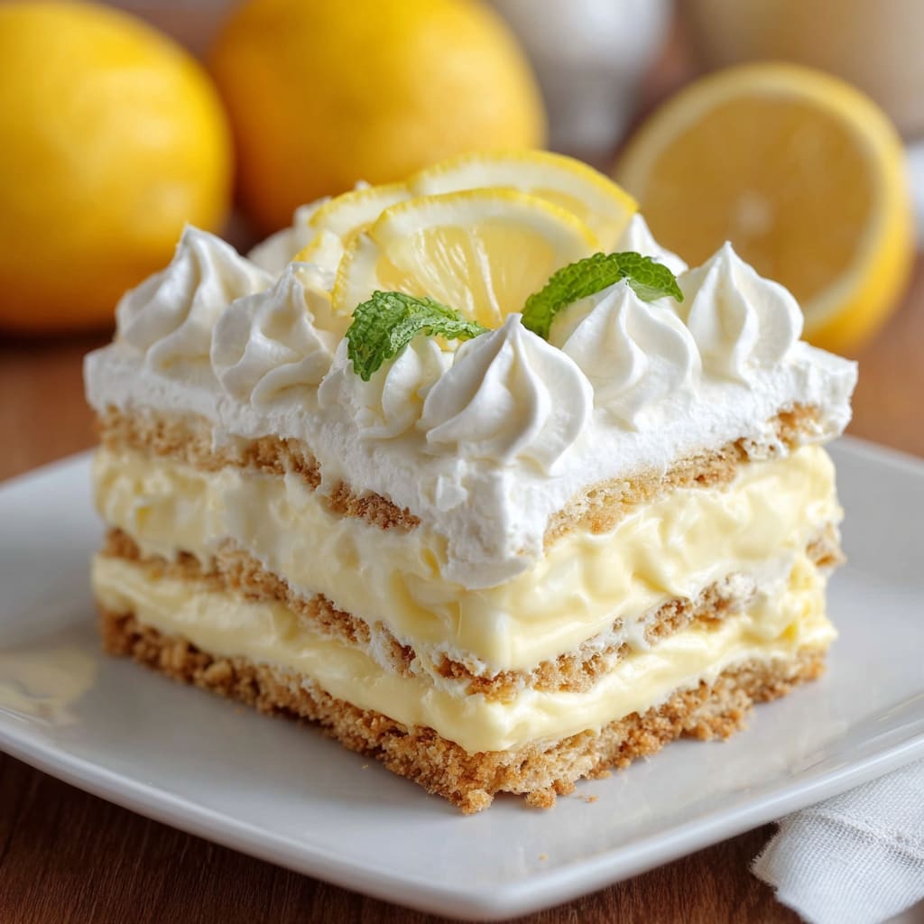No Bake Lemon Eclair Cake