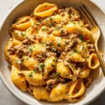 One Pot Cheesy Beef and Shells