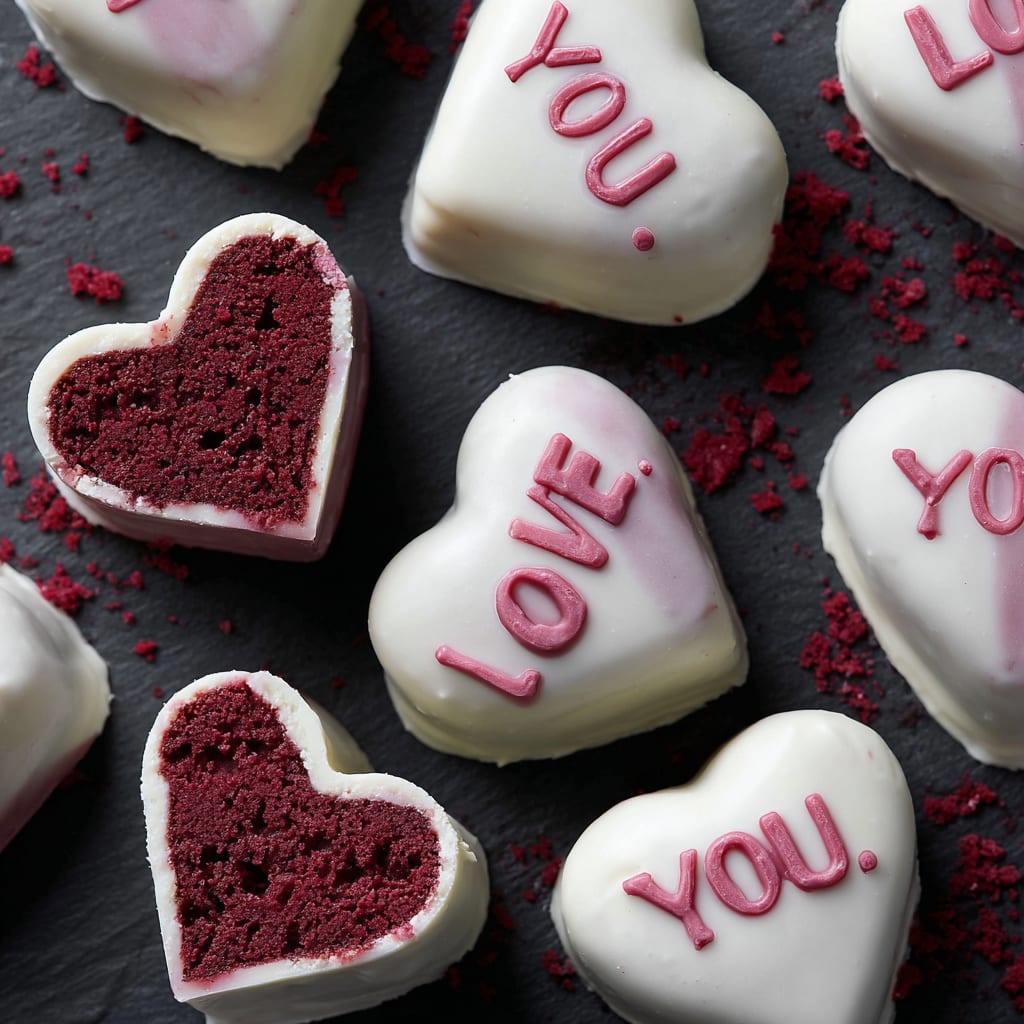 Red Velvet Cake Valentines Hearts