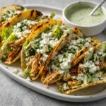Shredded Chicken Tacos with Creamy Chimichurri Sauce