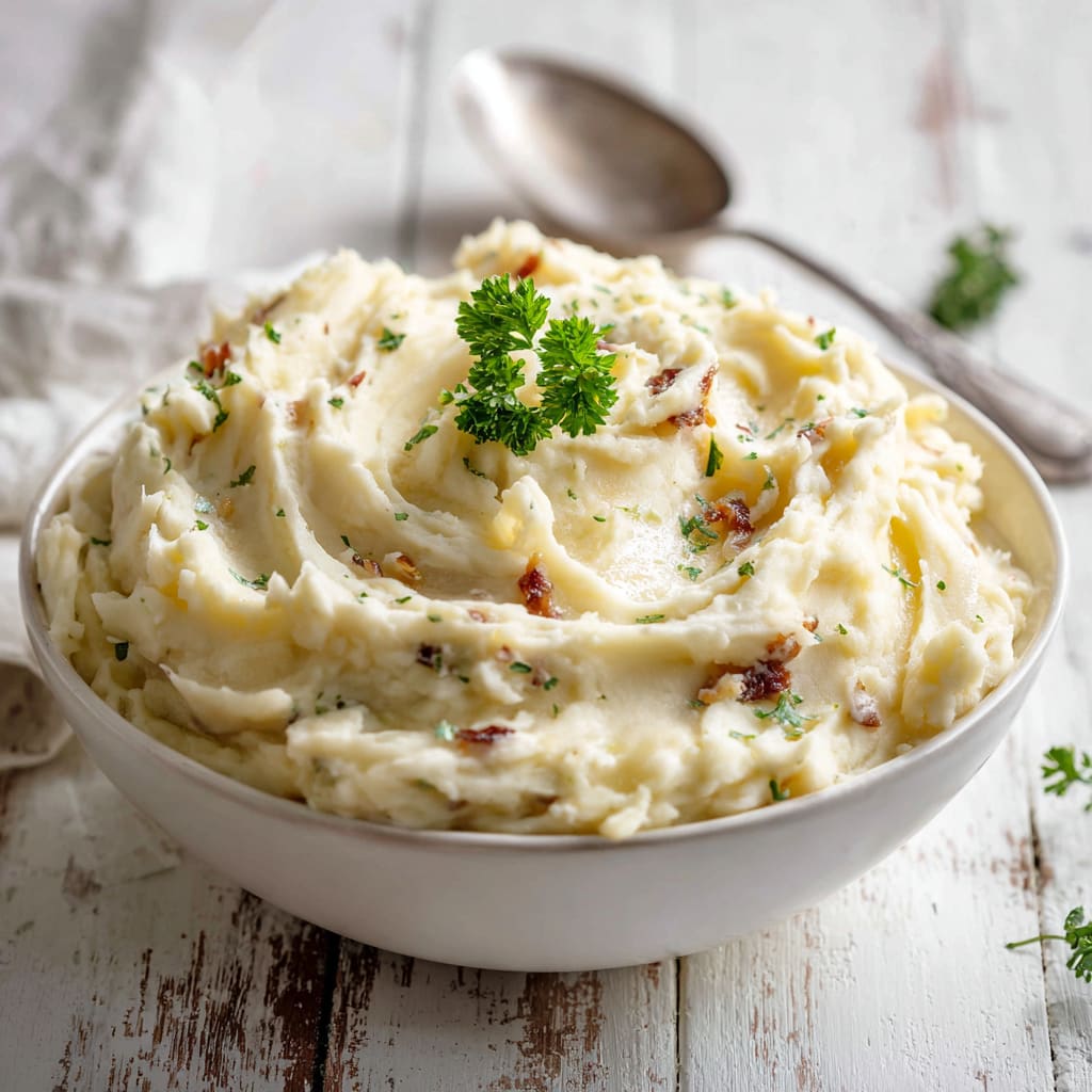 Slow Cooker Buttery Garlic Herb Mashed Potatoes
