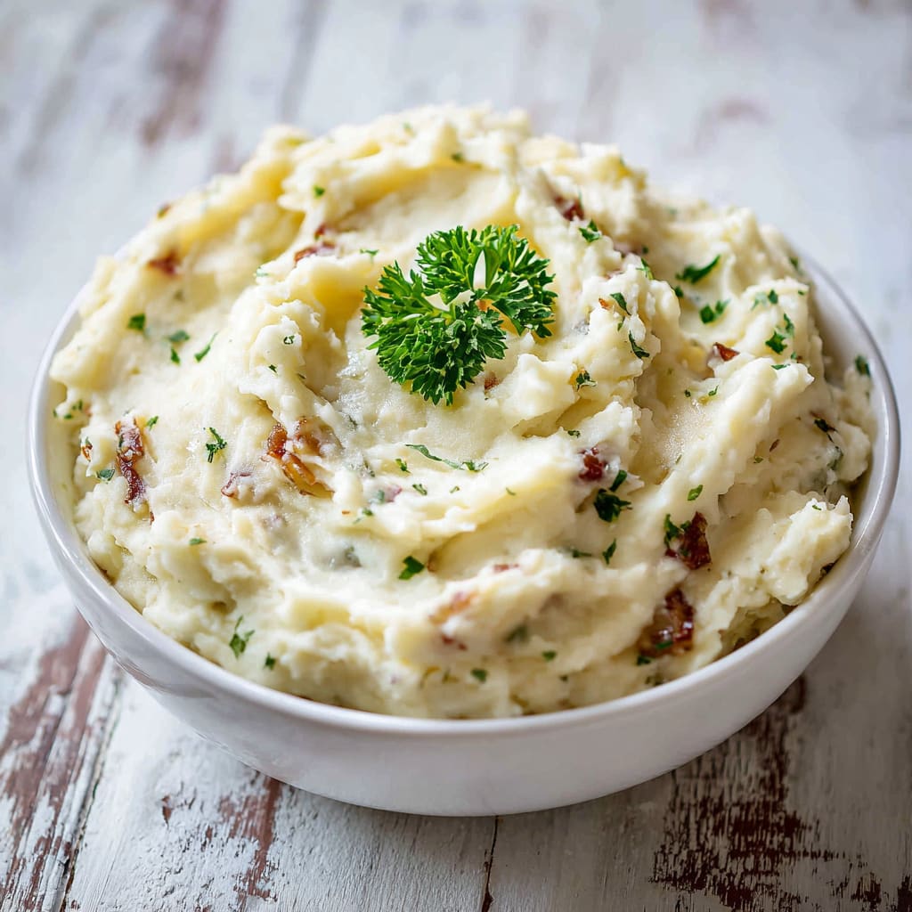 Slow Cooker Buttery Garlic Herb Mashed Potatoes