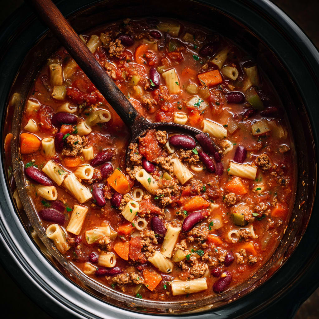 Slow Cooker Pasta e Fagioli Soup
