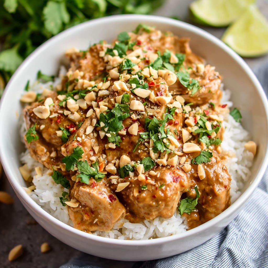 Slow Cooker Thai Peanut Chicken
