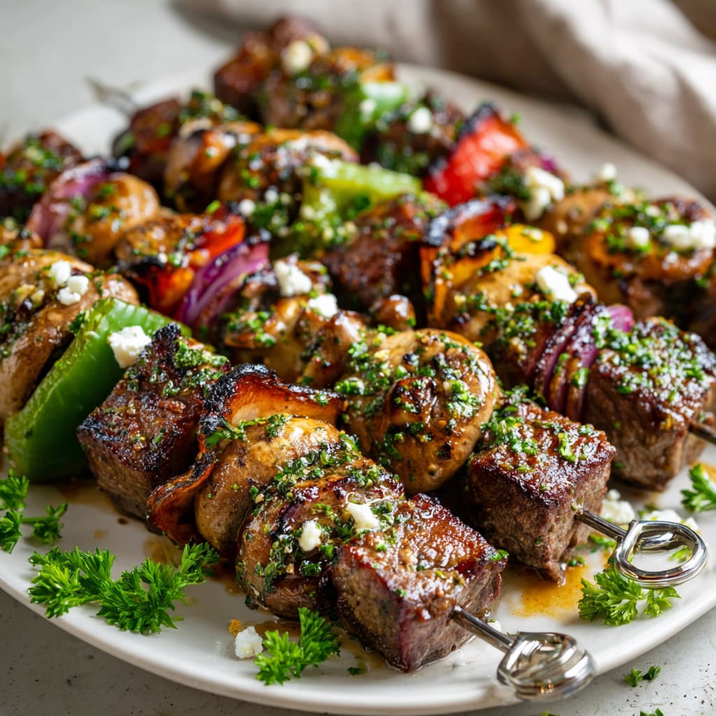 Steak Kabobs with Garlic Butter