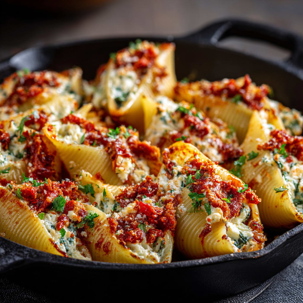 Sun-Dried Tomato and Ricotta Stuffed Shells