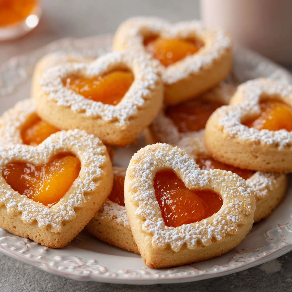 Sweet Apricot Heart Cookies