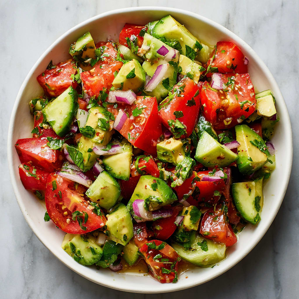 Tomato Cucumber & Avocado Salad