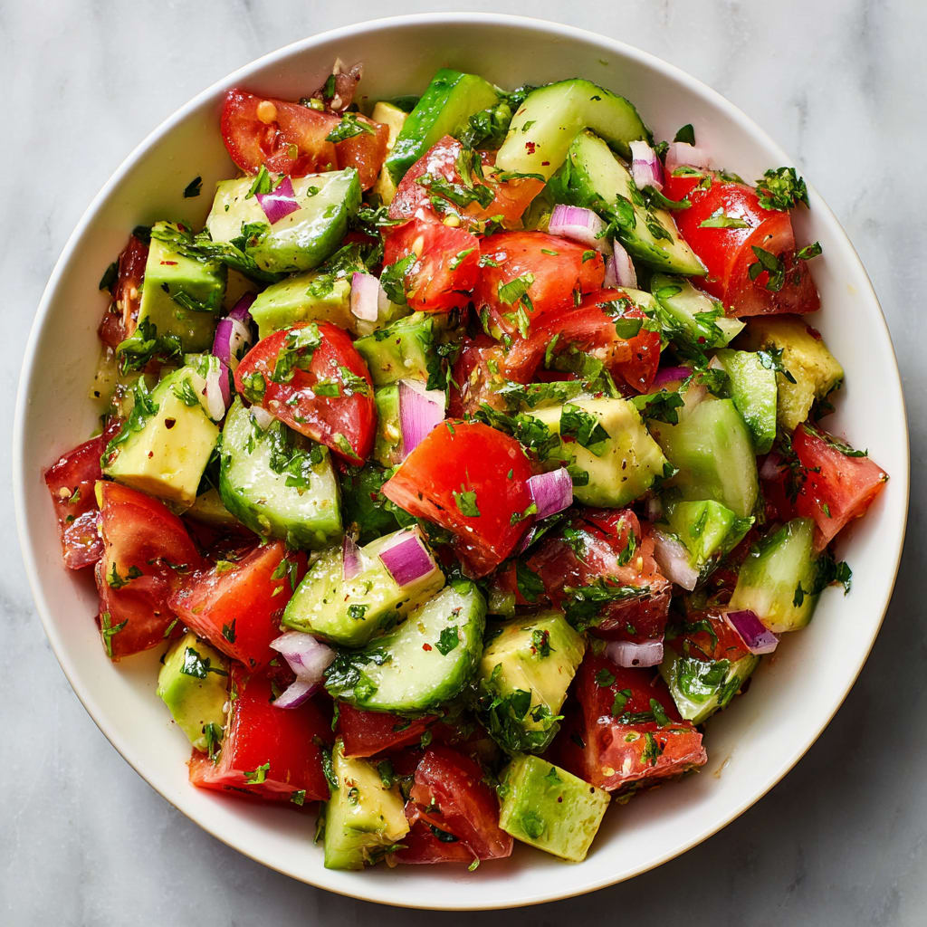 Tomato Cucumber & Avocado Salad