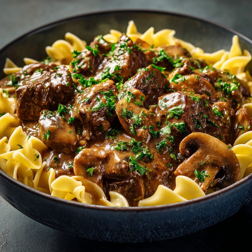 Beef Stroganoff with Egg Noodles