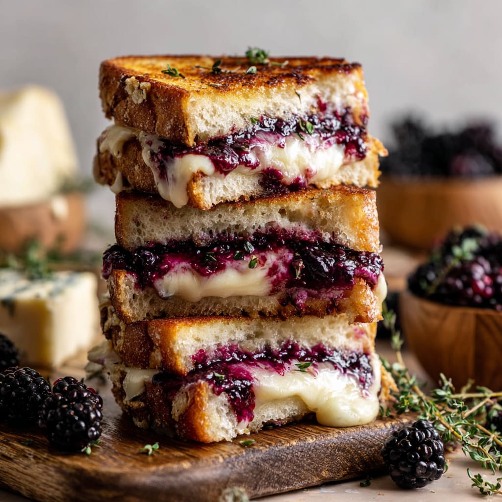 Blackberry Balsamic and Brie Grilled Cheese