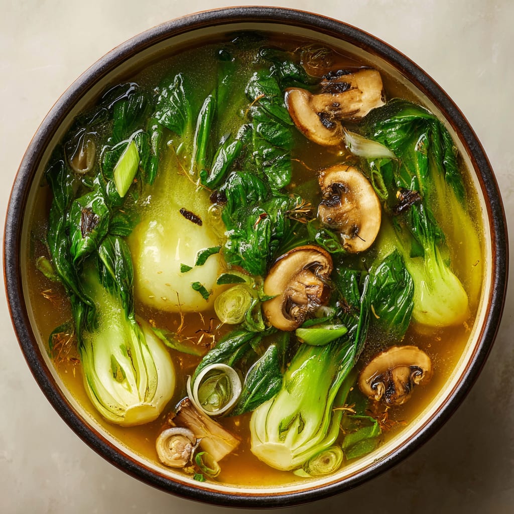 Bok Choy Soup With Garlic And Ginger