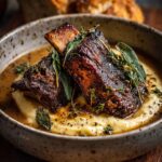 Braised Short Ribs in Creamy Herb Sauce