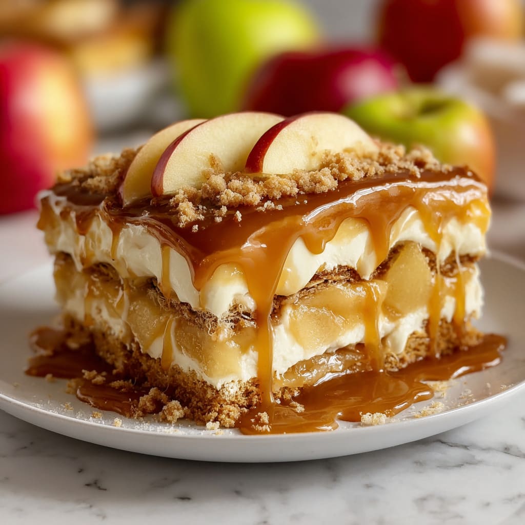 Caramel Apple Eclair Cake