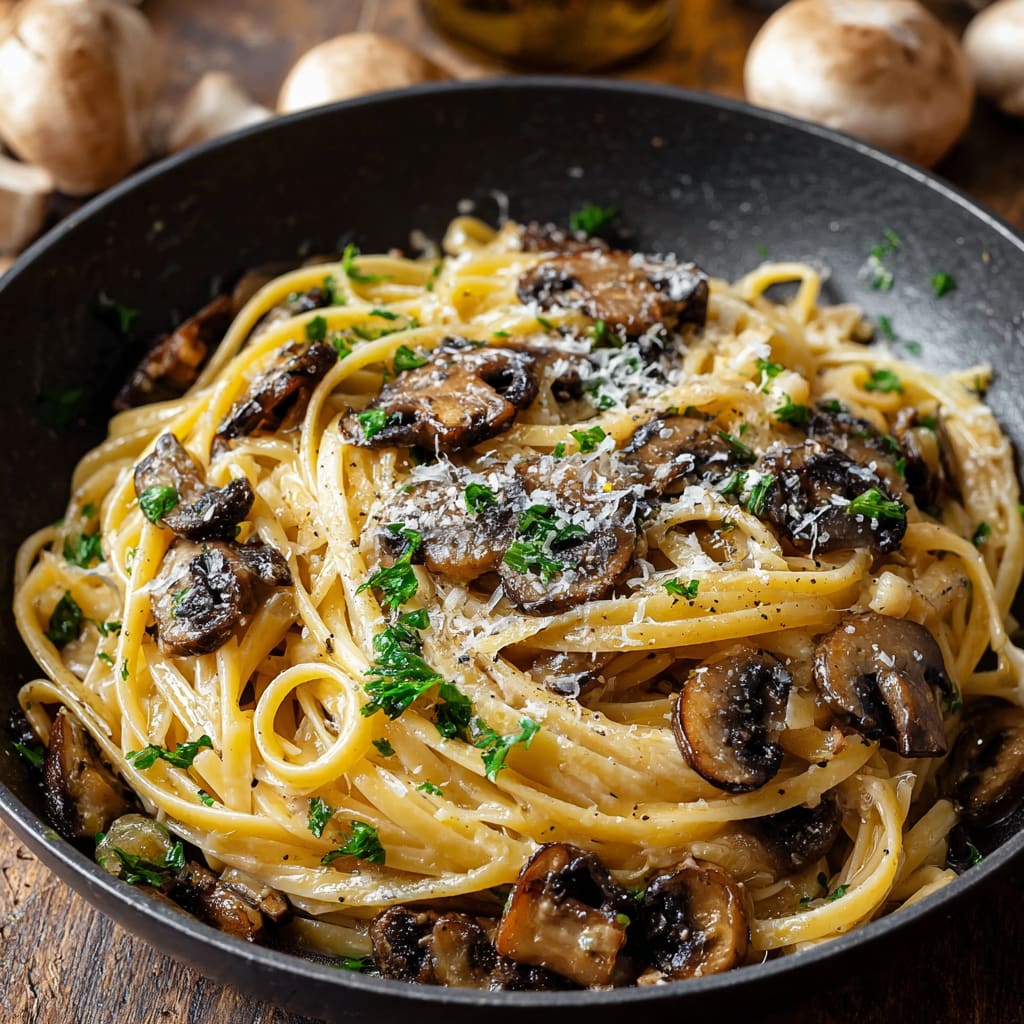 Caramelized Leek and Mushroom Gruyere Pasta