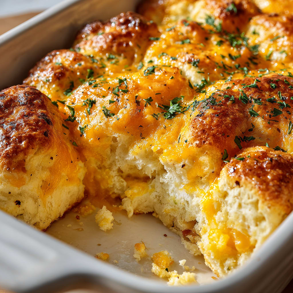 Cheddar Bay Biscuit Egg Break Casserole
