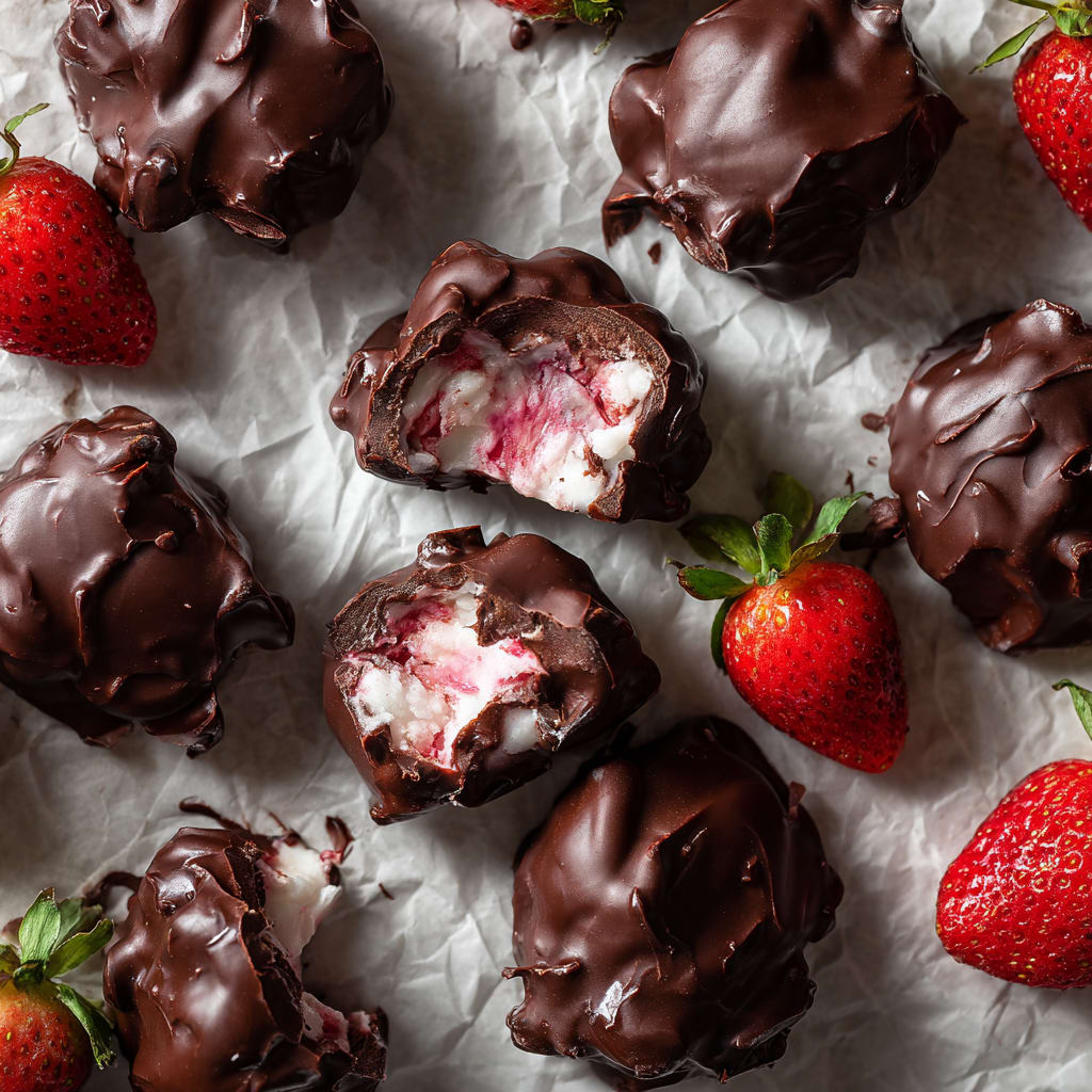 Chocolate Covered Strawberry Yogurt Clusters