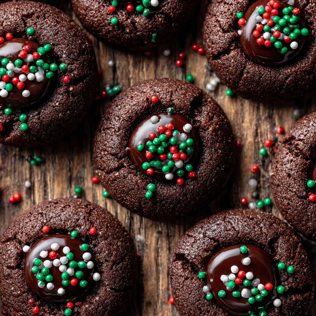 Chocolate Thumbprint Cookies
