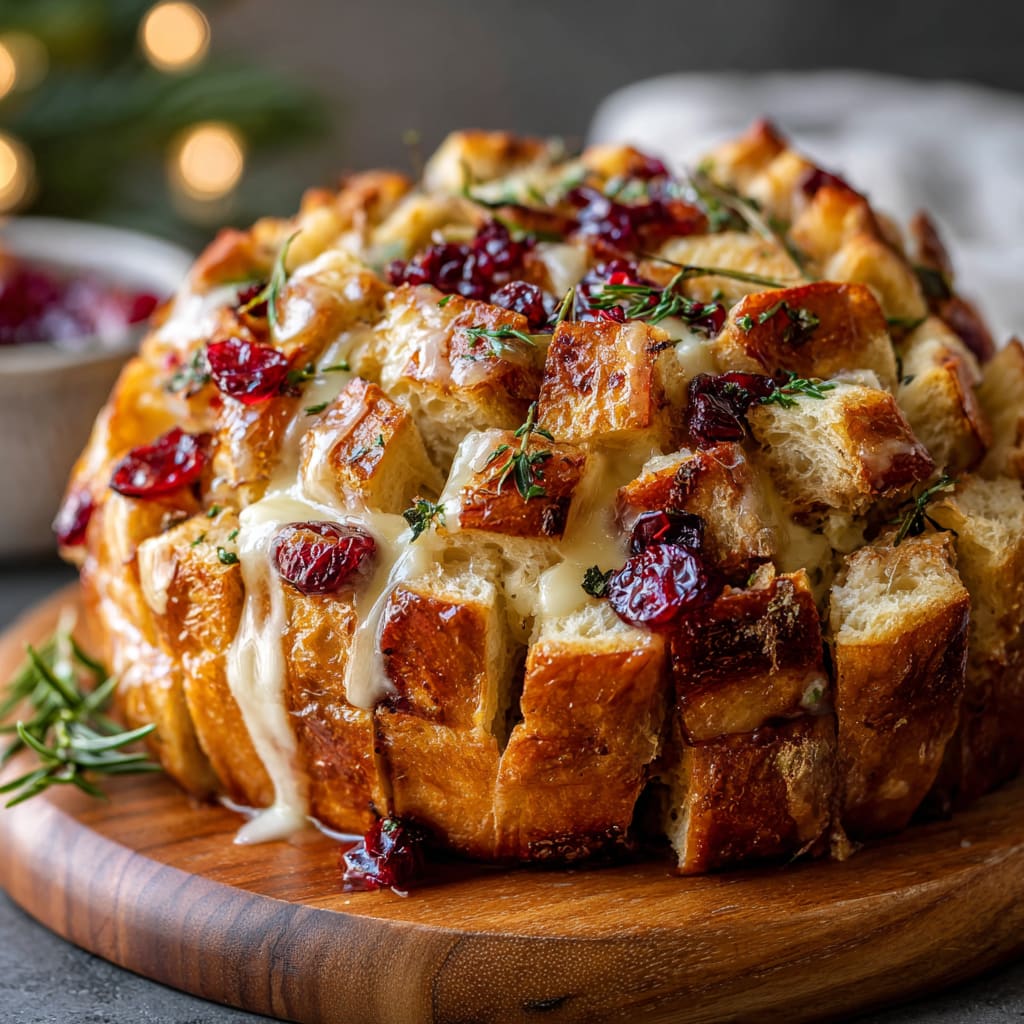 Cranberry Brie Sourdough Pull Apart Bread