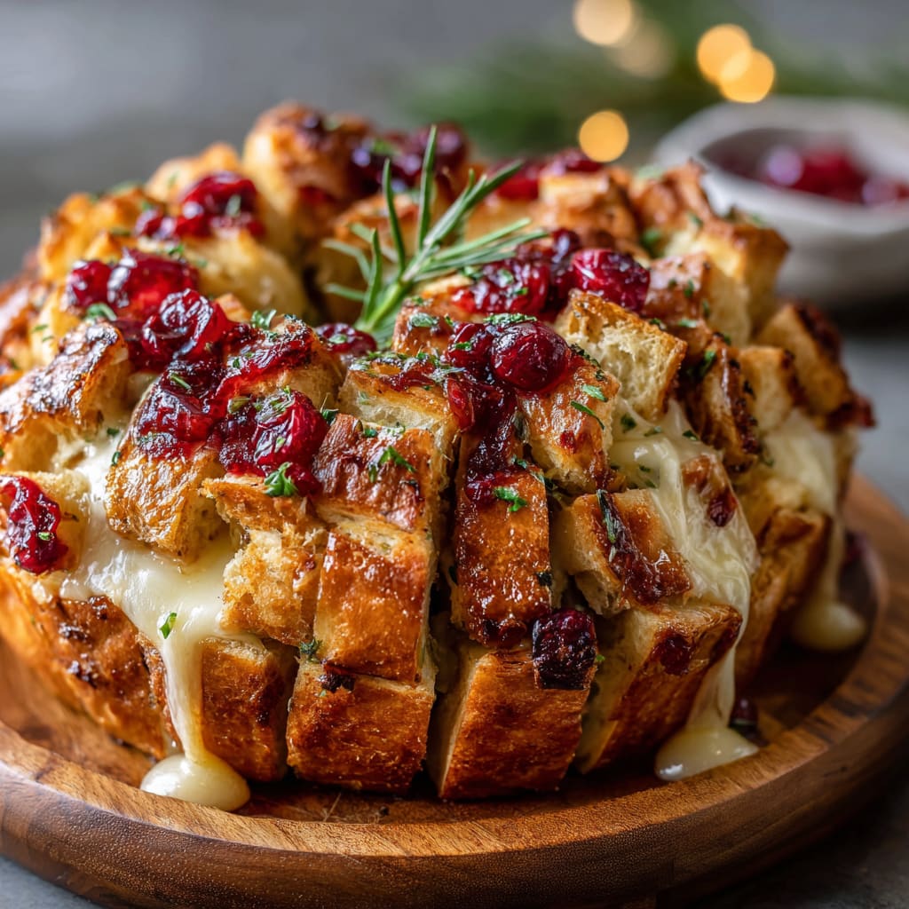 Cranberry Brie Sourdough Pull Apart Bread