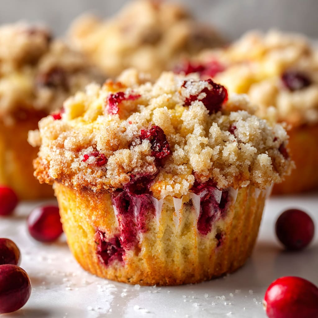 Cranberry Orange Muffins with Streusel Topping