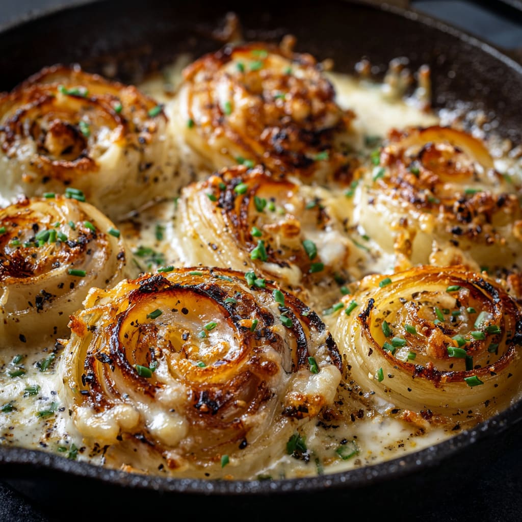 Creamy Baked Onions with Asiago Cheese