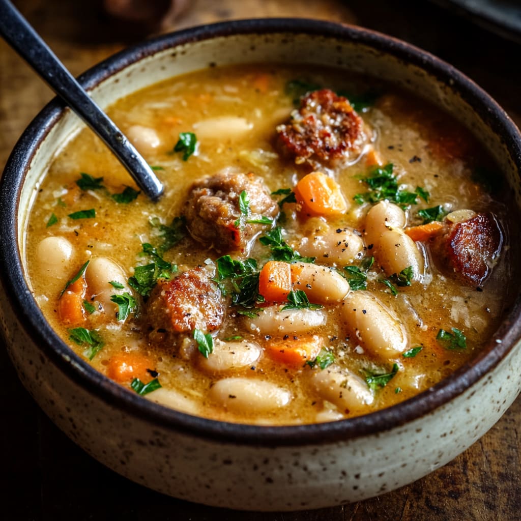 Creamy Bean Soup with Sausage