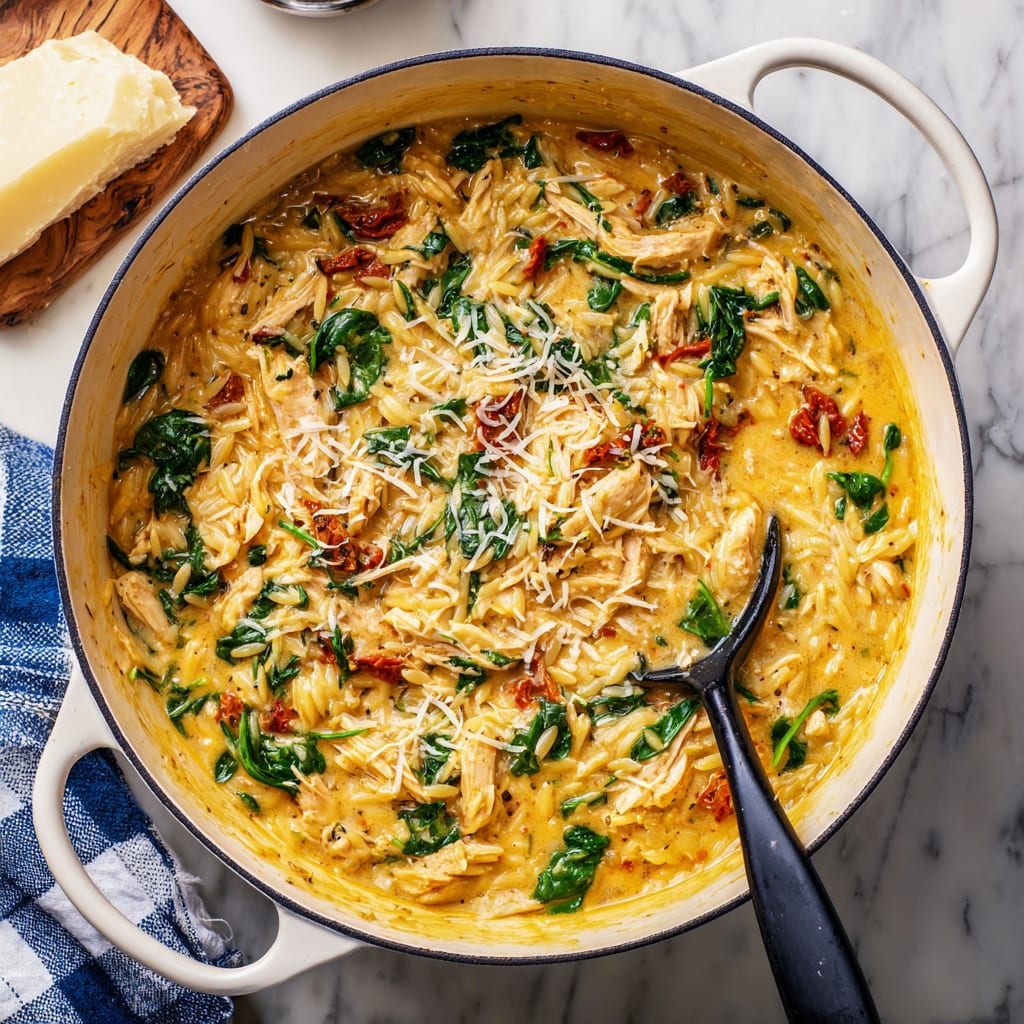 Creamy Leftover Turkey Orzo
