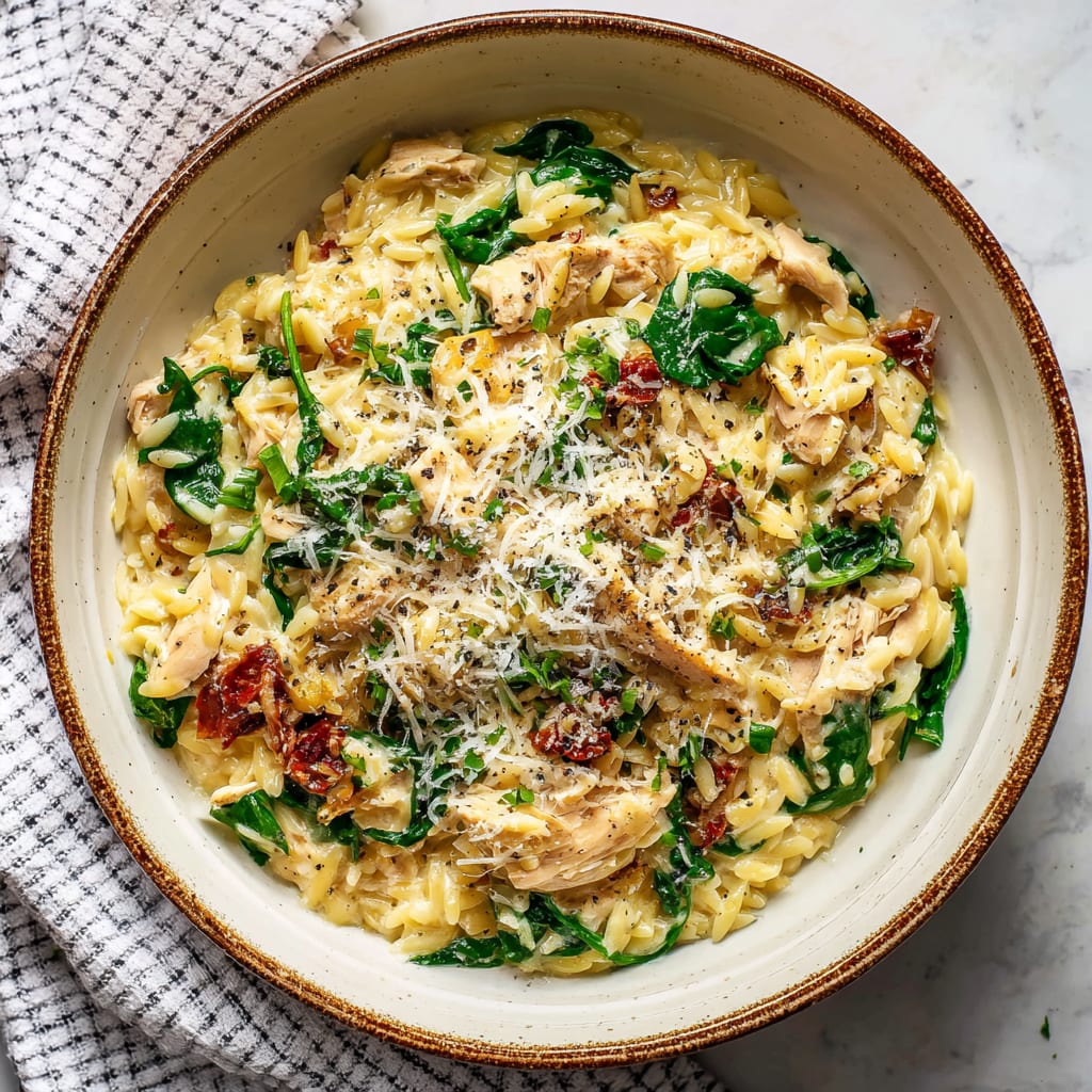 Creamy Leftover Turkey Orzo