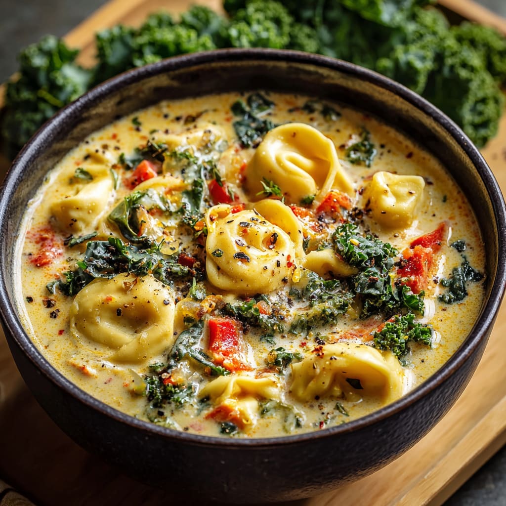 Creamy Vegetarian Tortellini Soup