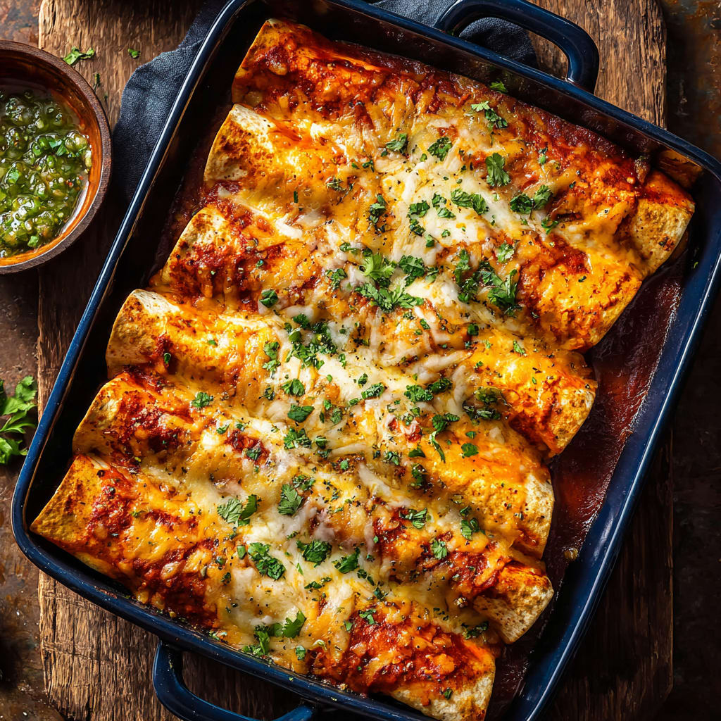 Easy Bean and Cheese Enchiladas