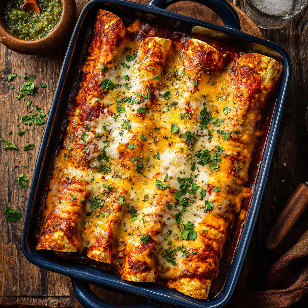 Easy Bean and Cheese Enchiladas