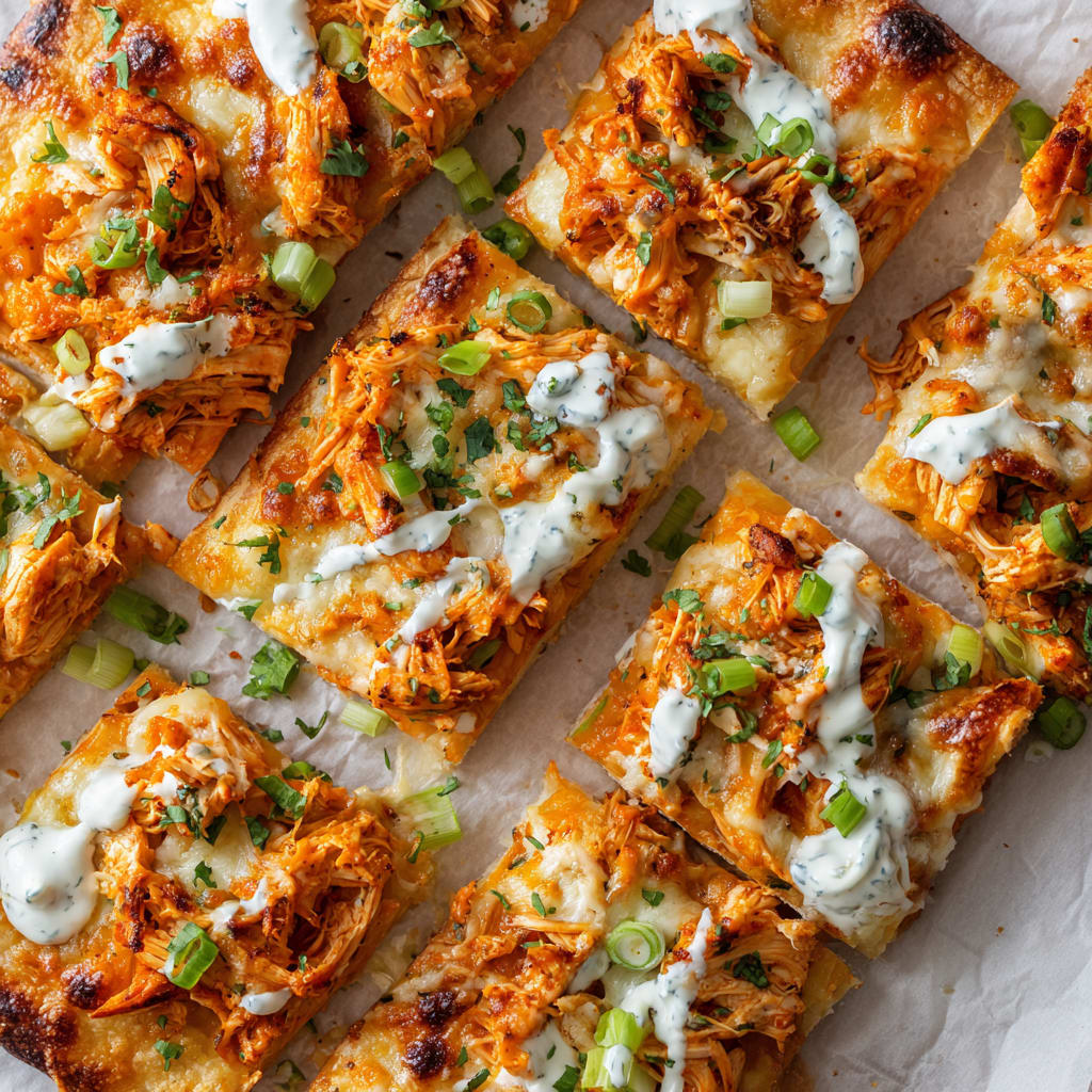 Easy Buffalo Chicken Flatbread