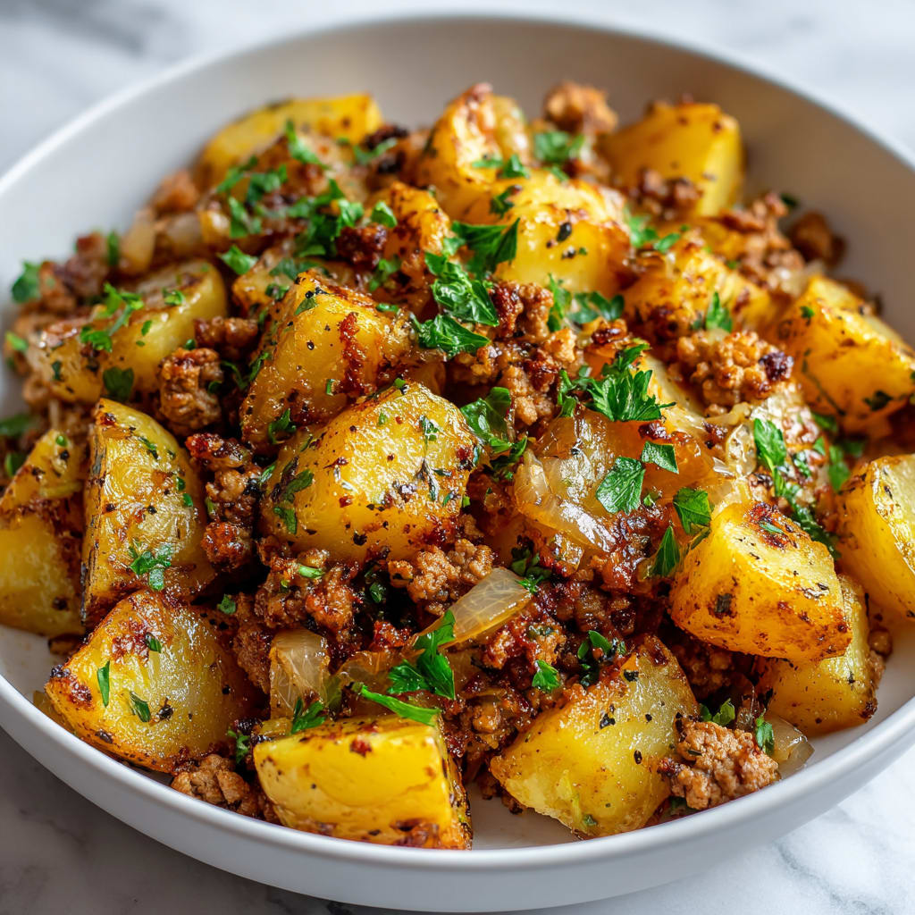 Ground turkey and tender potatoes