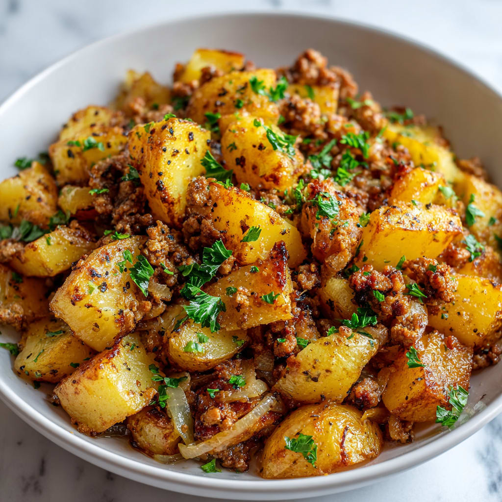 Ground turkey and tender potatoes