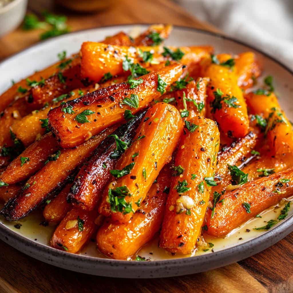 Honey Garlic Butter Roasted Carrots