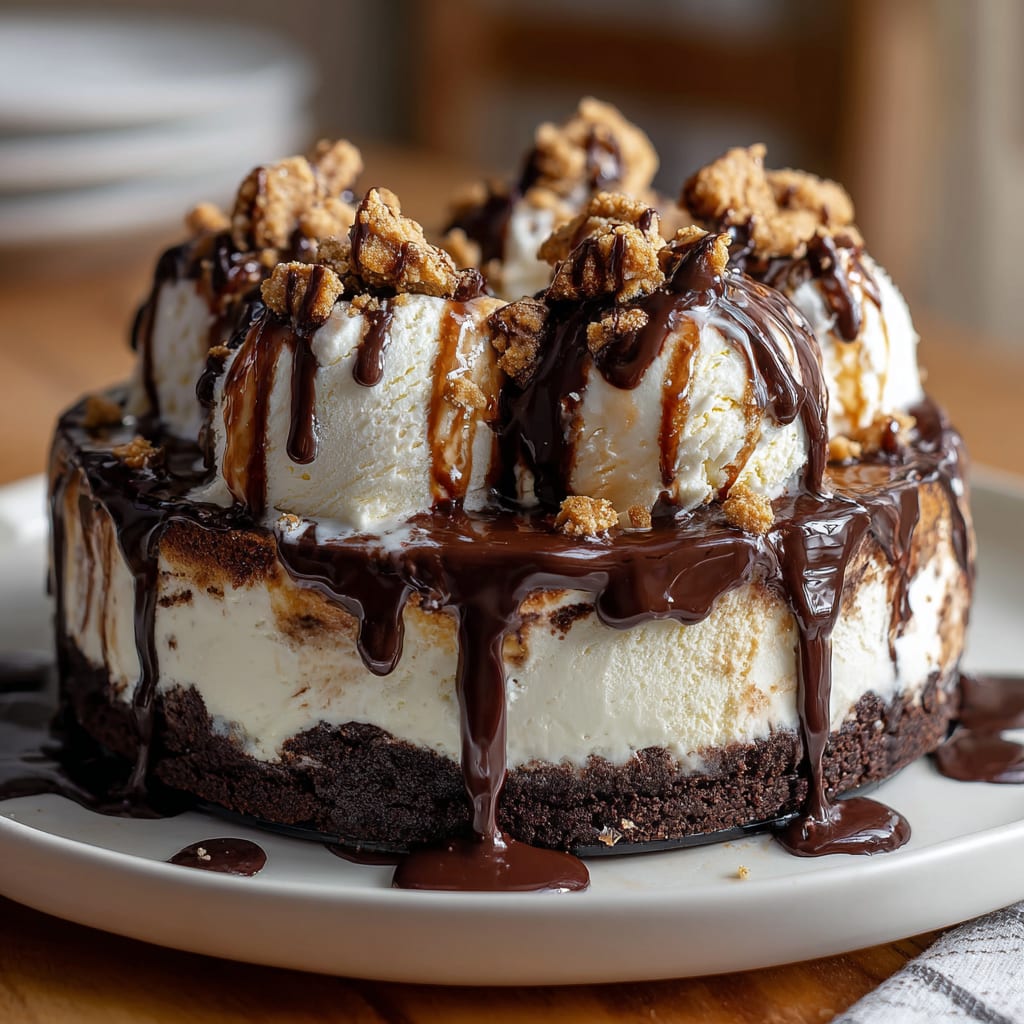 Hot Fudge Sundae Brownie Cheesecake