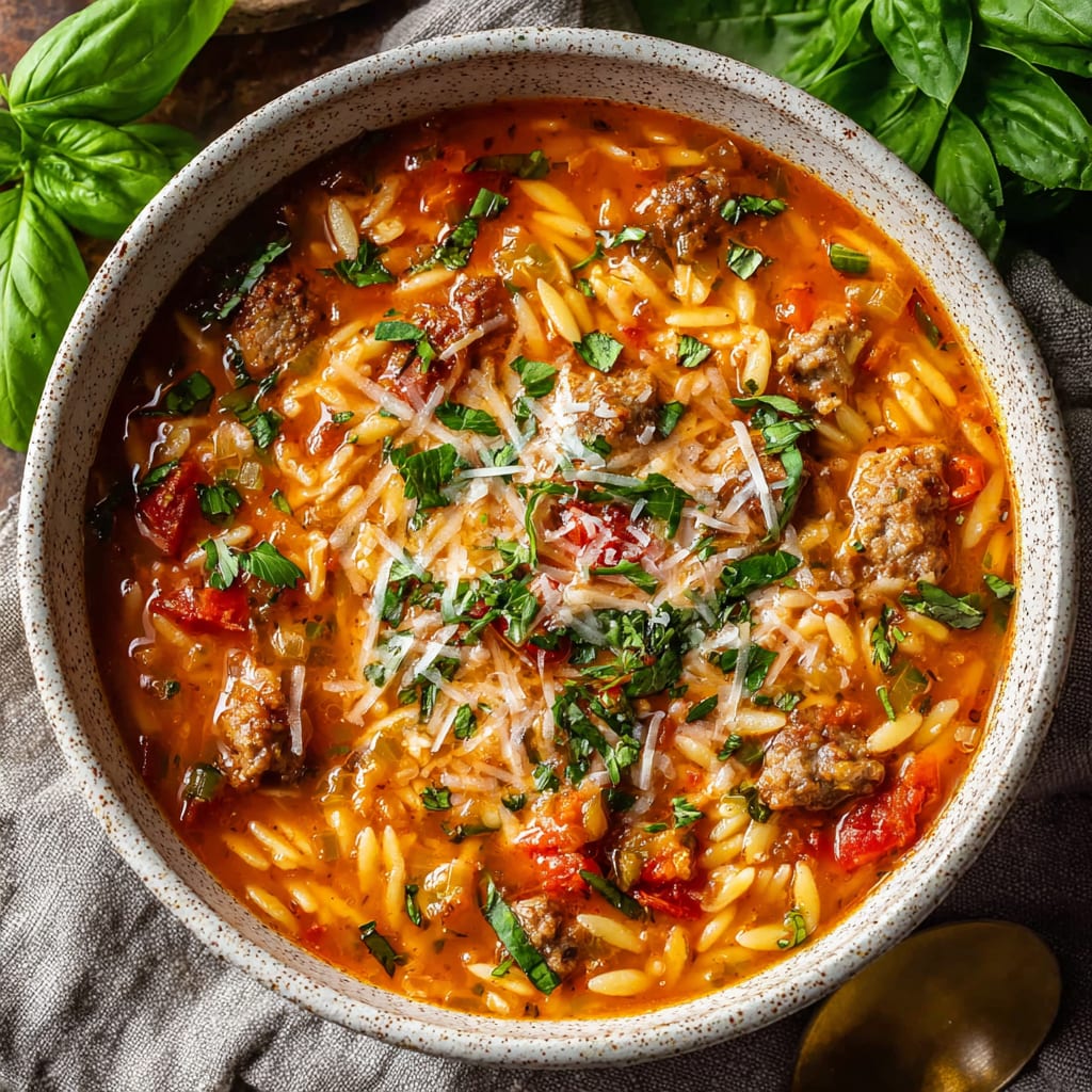 Irresistible One-Pot Italian Sausage Orzo Soup