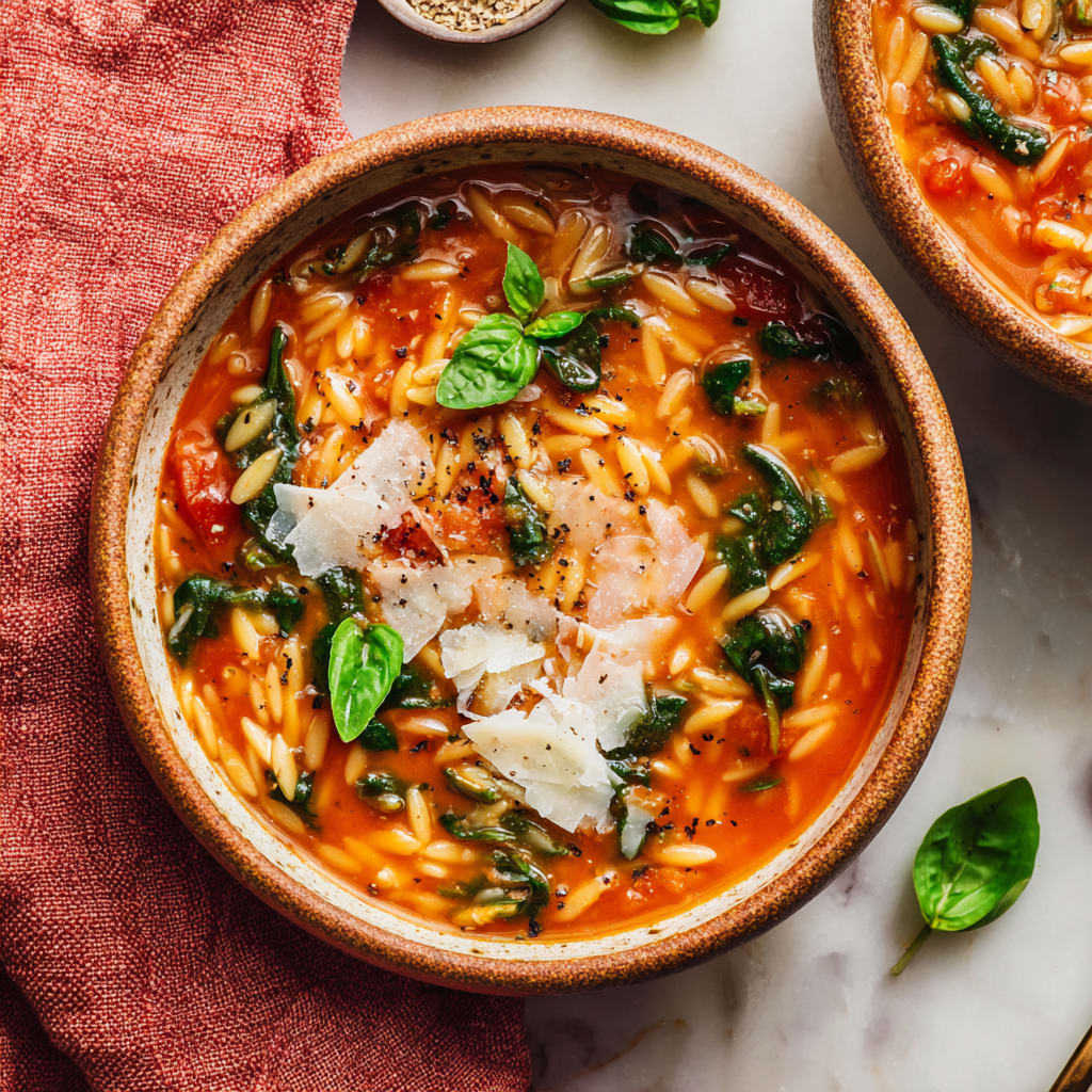 Italian Orzo Spinach Soup